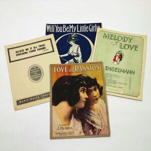 Set of 4 Music Sheets Believe Me - Be My Little Girlie - Melody of Love - Love+
